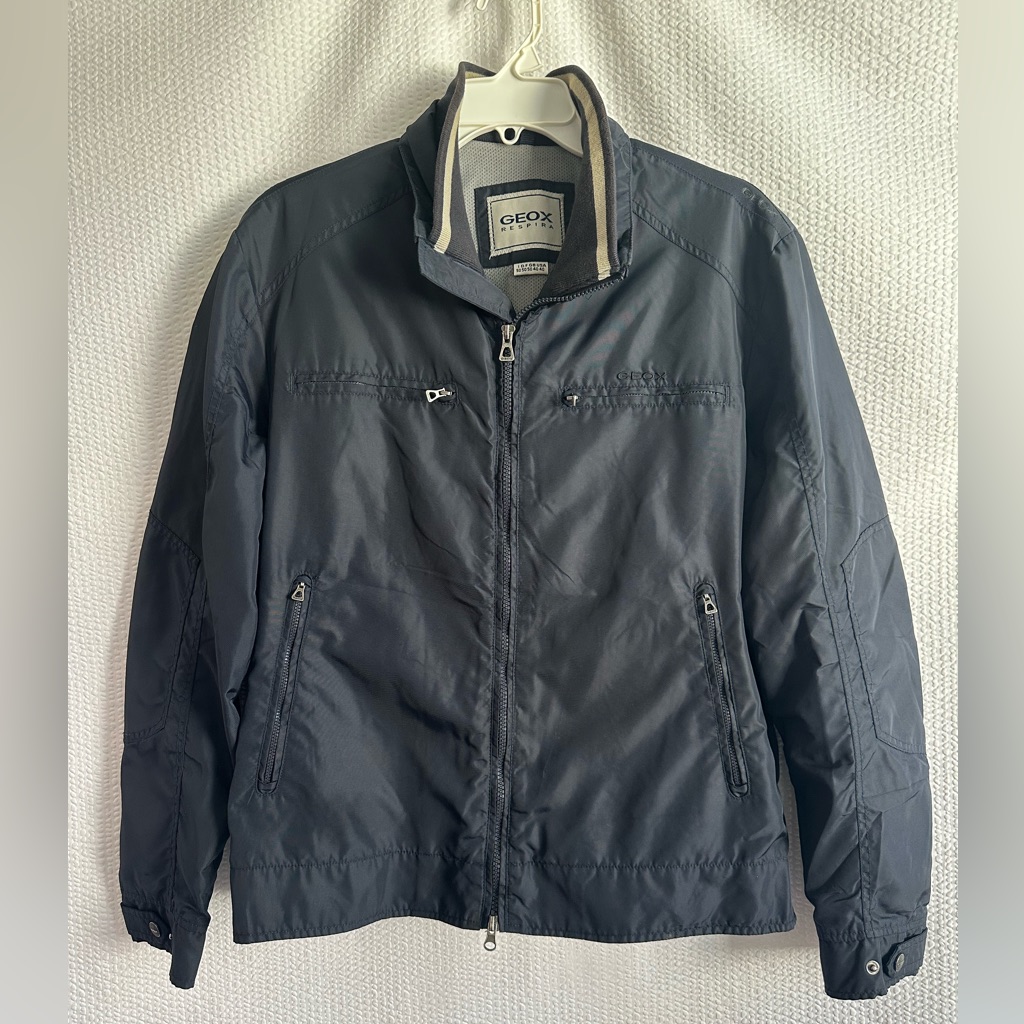 Geox Respira Men's Navy Blue Bomber Jacket Size: Large